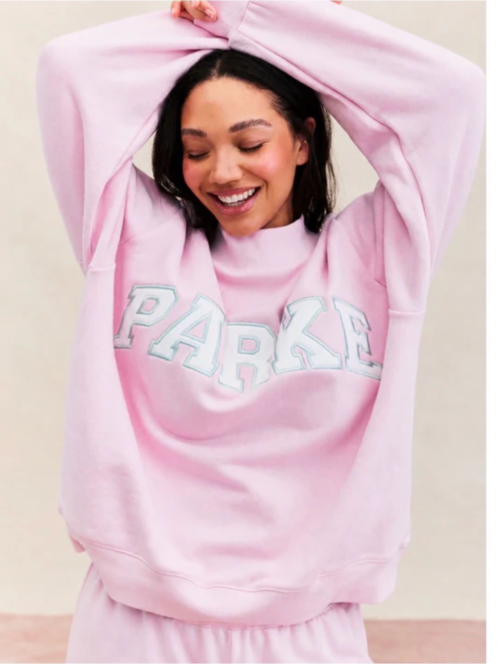Brand New PARKE Women's Birthday Sprinkle Pink Mockneck L/XL